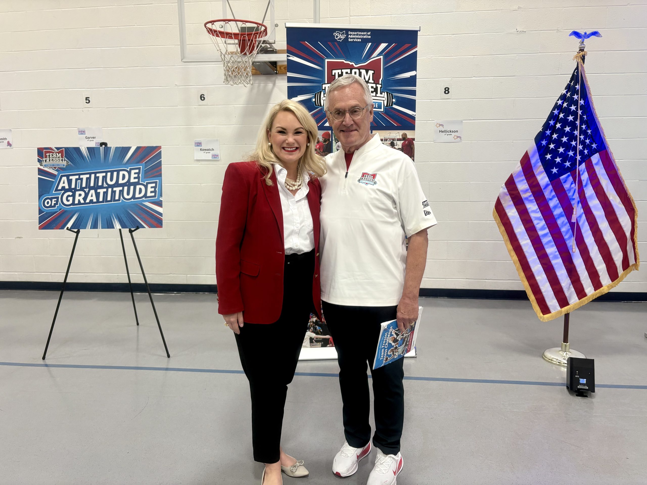 State Rep. Miller joins Lt. Governor Tressel for Tressel Fitness Challenge at Mapleton